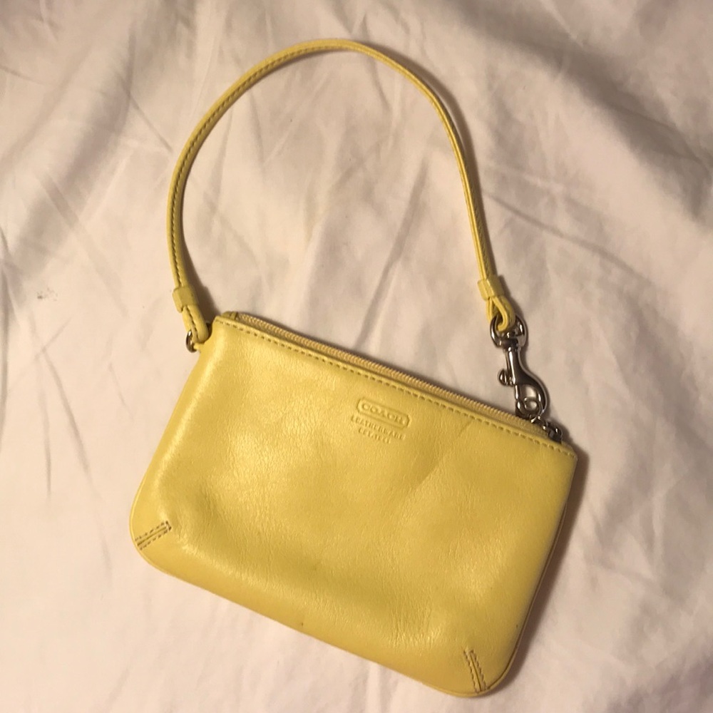 Coach wristlet-yellow